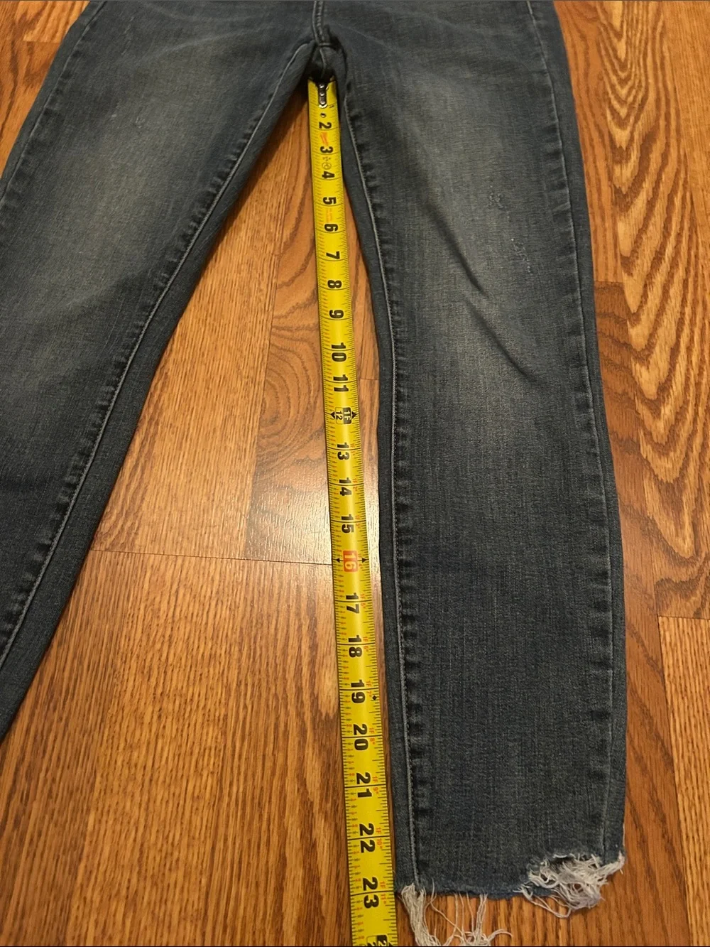 pistola Dark Washed Skinny Jeans with Frayed Hem - Picture 6 of 9